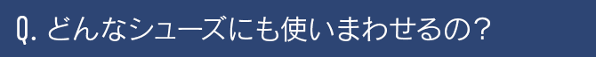どんなシューズにも使いまわせるの？